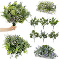 12Pcs Mixed Eucalyptus Leaves Stems with 6 Kinds Greenery Stem Silver Dollar Leaves for DIY Bride Bouquets Wedding Floral Decor