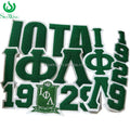 Iota Phi Lambda Sorority Eco-Friendly Chenille Embroidered Greek Letter Iron-On Towel Patch for Sweatshirts and Jackets