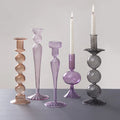 Handmade Christmas Plaid Cut Glass Candleholder Round Metal Candlestick for Home Decoration for Home Use