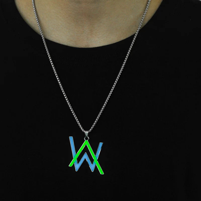 2312 Audio Master Alan Walker Glow-in-the-dark Pendant Trend All-in-one Stainless Steel Waterproof Color-retaining Letter-lumino