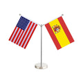 Hot Sale Custom Desk Flag 100% Polyester Digital Printing United States and Spain Flags Promotional Product