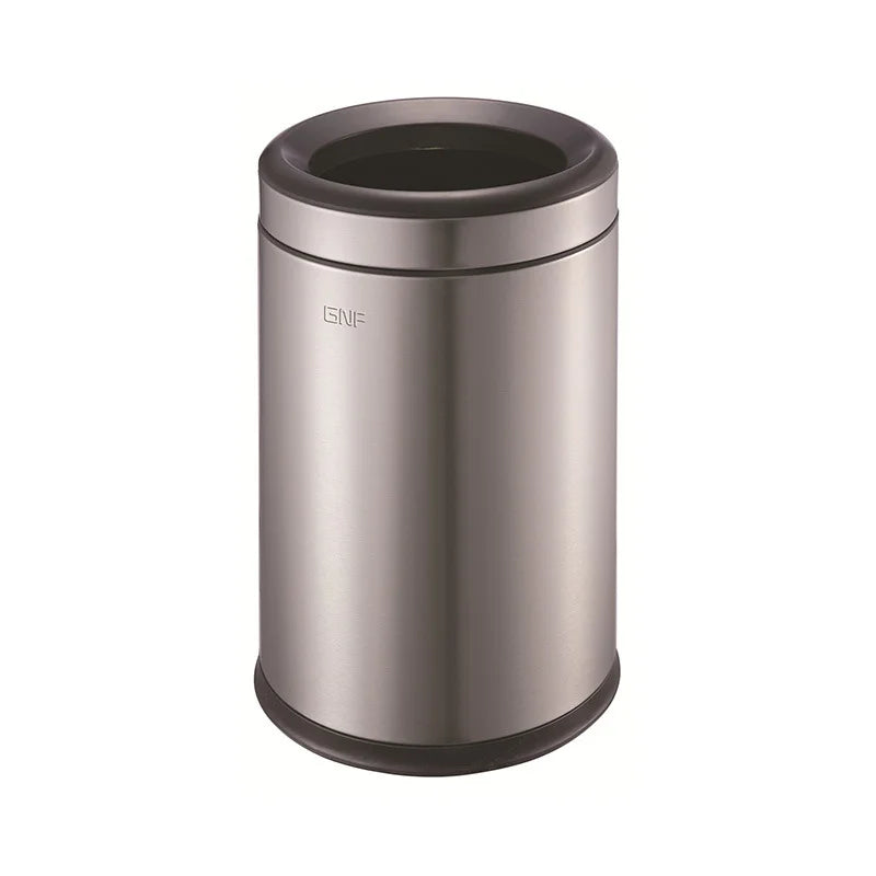 New Stainless Steel Indoor Round Trash Can Open Top 6L 8L 10L 12L Silver Small Dustbin for Kitchen Bathroom Office Home