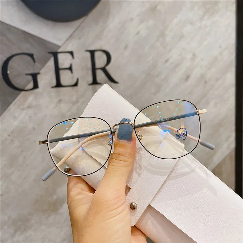 Jiuling Eyewear Round Metal Frame Oculos Comfortable Resin Nose Pad Glasses Anti Blue Ray Eyeglasses Frames for All Face