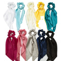 Silk Hair Scarf Scruncheis Knotted Bow Hair Ties Elastic Bands Satin Hair Ribbon Scrunchy Ponytail Holder for Women and Girls