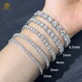 Factory Direct Vintage Punk Style 925 Silver Tennis Bracelet 2mm-6.5mm Gold Plated VVS White Moissanite Unique Gift for Him Her