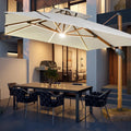 Modern 4M Outdoor Umbrella for Gym and Patio Garden Aluminum Frame Striped Design Giant Parasol with Stand