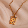 Colorful Zircon Butterfly Necklace 18k Gold Plated Stainless Steel Tarot Necklace Fashion Jewelry for Women