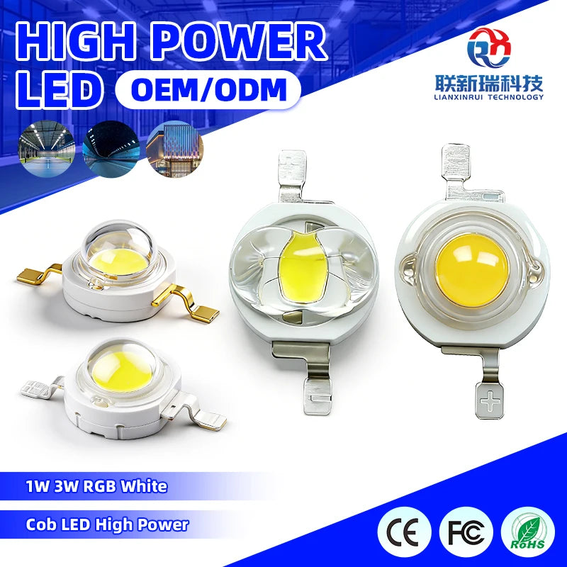 High Power RGB White LED Chip 1W 3W Factory Price for Lighting
