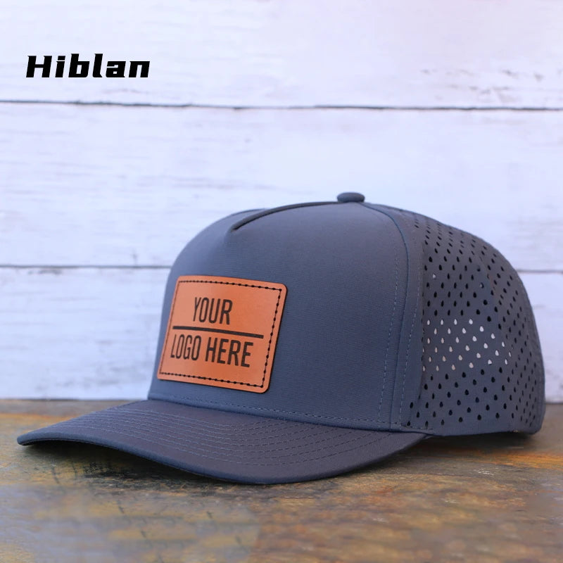 Custom Embroidery Rubber logo 5 Panel Polyester Water Resistant Hat Two Tone Snap Back a Frame Baseball Cap for Men&women
