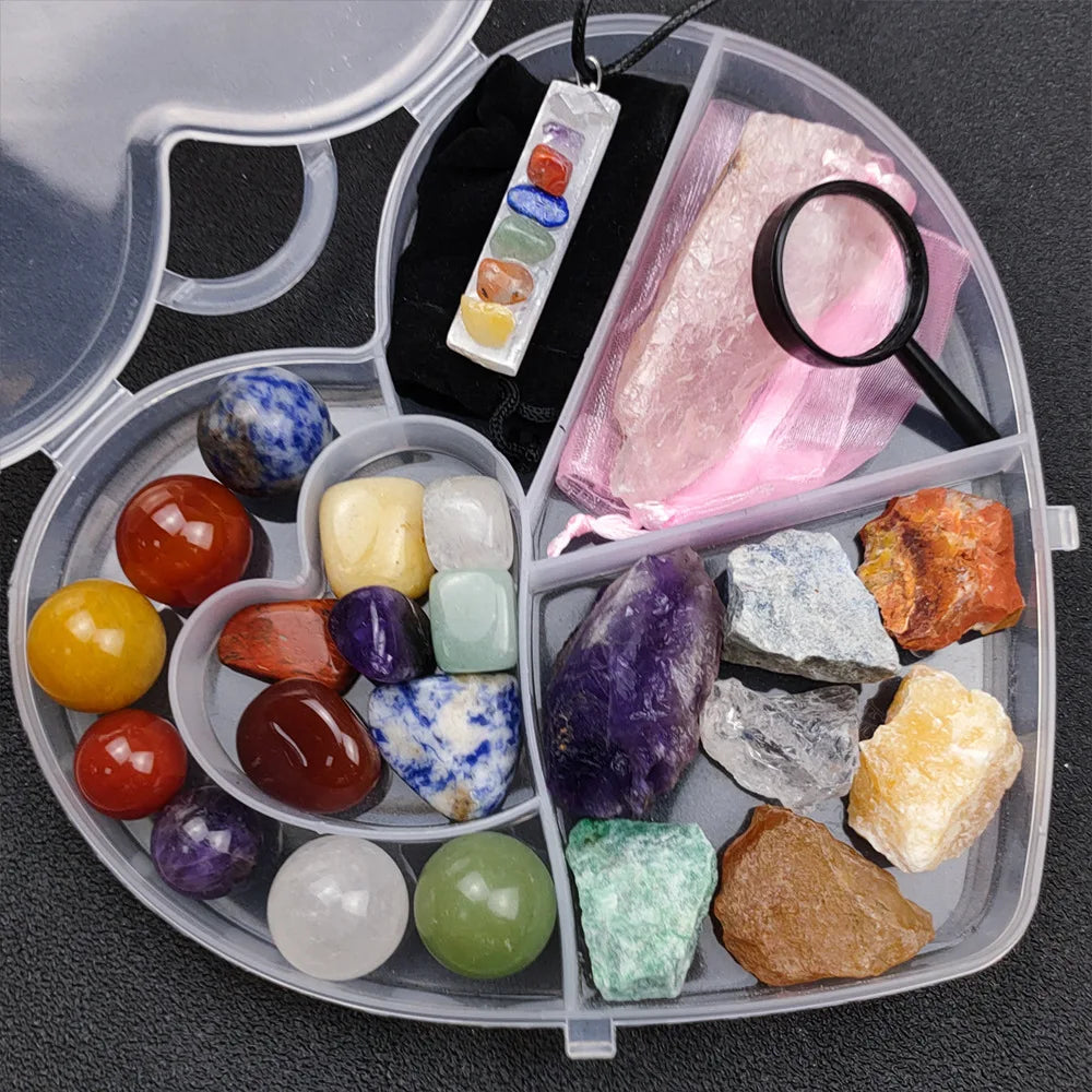 Natural Crystals for Reiki Yoga Meditation Healing Balancing Irregular Tumbled Stone 7 Chakra Kit Diy