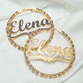 Qiuhan Rhinestone Large Big Earrings Corroded Font for a Woman's Gift Custom Name Earrings