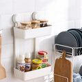 No Drill Adjustable Hanging Reusable Double Layers Spice Storage Holders Rack Basket Shower Caddy for Kitchen Storage Organizer