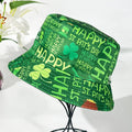 Women's Double-Sided Green 4 Leaf Clover Bucket Hat for Spring Summer St. Patrick's Day Fisherman Style Casual Scene Appropriate