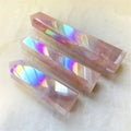 Wholesale hot sell natural pink crystal wand tower 10-15cm angel aura rose quartz point for healing gift