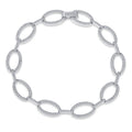 Custom 925 Sterling Silver CZ Oval Link Chain Bracelet for Women