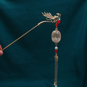 Chinese Ancient Style Romantic Crystal Dragon Decor Chopstick Hair Stick for Women Vintage Hanfu Pink Crystal Charm Hairpin