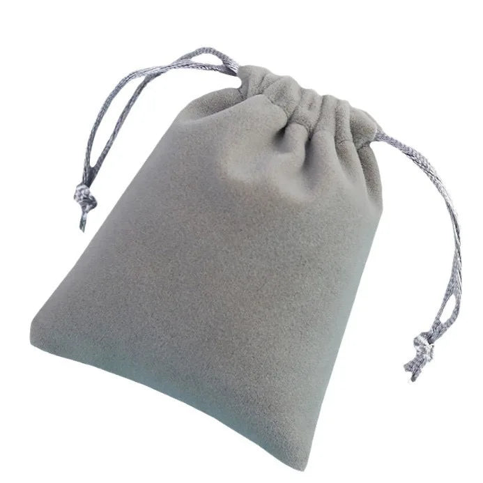 Custom Logo Printed Black Drawstring Velvet Pouch Bags Exclusive Gift Packaging & Printing for Jewelry