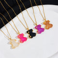 New Arrival Gold Plated Star Cute Acrylic Bear Pendant Necklace for Women