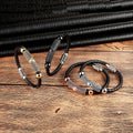 Wholesale Men's Stainless Steel Magnetic Clasp Bracelet 19/21/23mm Genuine Leather Bangles