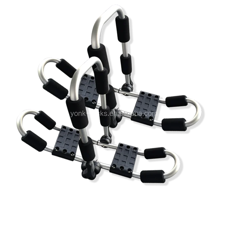 Yonk Aluminum Foldable Double Kayak Rack 75kg Capacity Universal Fit Car Roof Top Carrier