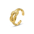 Wholesale Unique Design 18K Gold PVD Plating Titanium 316L Stainless Steel Lucky Knot Ring for Women Jewelry