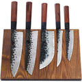 Japanese Chef Knife Set 3 Layer 9CR18MOV Stainless Steel W/octagon Handle and Block Wooden Holder for 4Piece Kitchen Knife Set