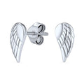 S925 Sterling Silver Women's Sparkling Angel Wing Stud Earrings
