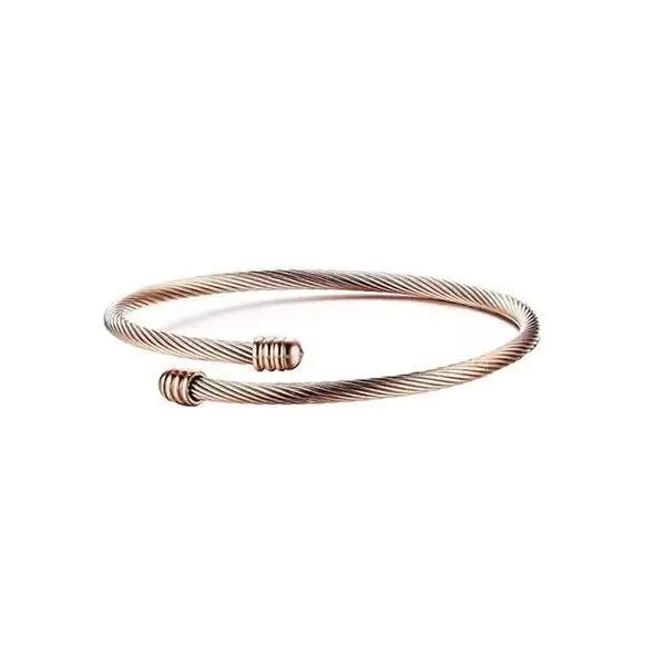 Cheap Wholesale Men Stainless Steel Rose Gold Plated Wire Bangle Bracelets