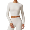 Women's Lightweight Seamless Long Sleeve Workout Gym Crop Tops Quick Dry Athletic Yoga T-Shirt for Running Breathable Yoga