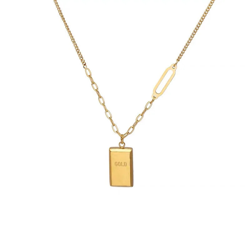 Wholesale Delicate Stainless Steel Vintage Locket Square Shape  Pendant Necklace