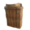 Handmade Woven Wicker Gift Basket with Stylish Leather Handle for Jewelry Storage in Wardrobe or Living Room