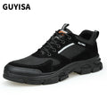 For GUYISA Men's Fashion Safety Work Shoes Non-slip Steel Toe for All Seasons-for Factory Use