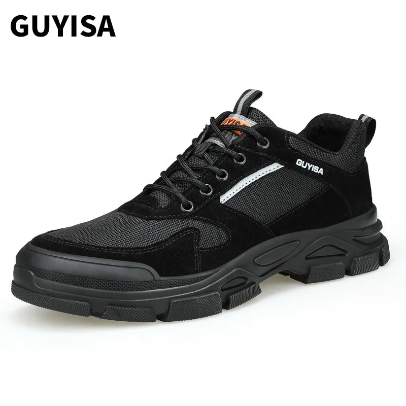 For GUYISA Men's Fashion Safety Work Shoes Non-slip Steel Toe for All Seasons-for Factory Use