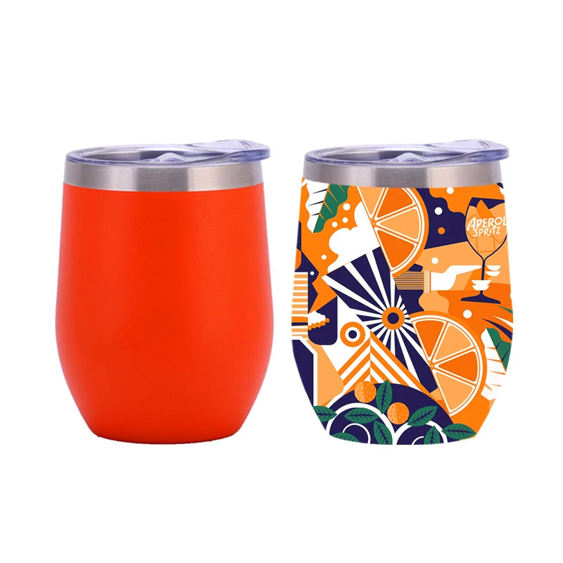 NEW 2023 Custom Logo Hot Sale Egg Shape Tumbler Double Wall Stainless Coffee Beer Tea Cups Sublimataion Bottle for Water