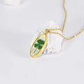 Factory Customization Simple Clear Resin Plant Lucky Pendant Women's Real 4 Leaf Clover Necklace