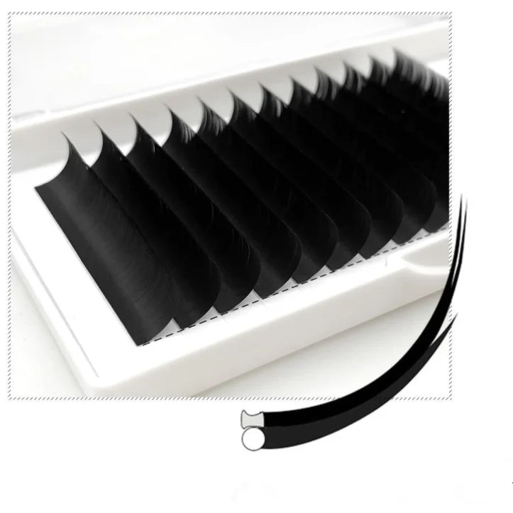 Factory Price Volume Mink Split Tip Cashmere Ellipse Matte Flat Lashes Ellipse Eyelash Extension