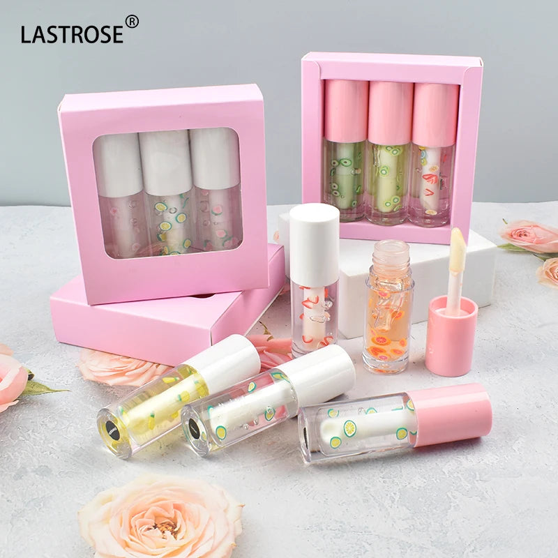 No Brand 3Pcs Lip Pluming Oil Set Moisturizing Shimmer Private Label Temperature Color Change Lip Oil Kit