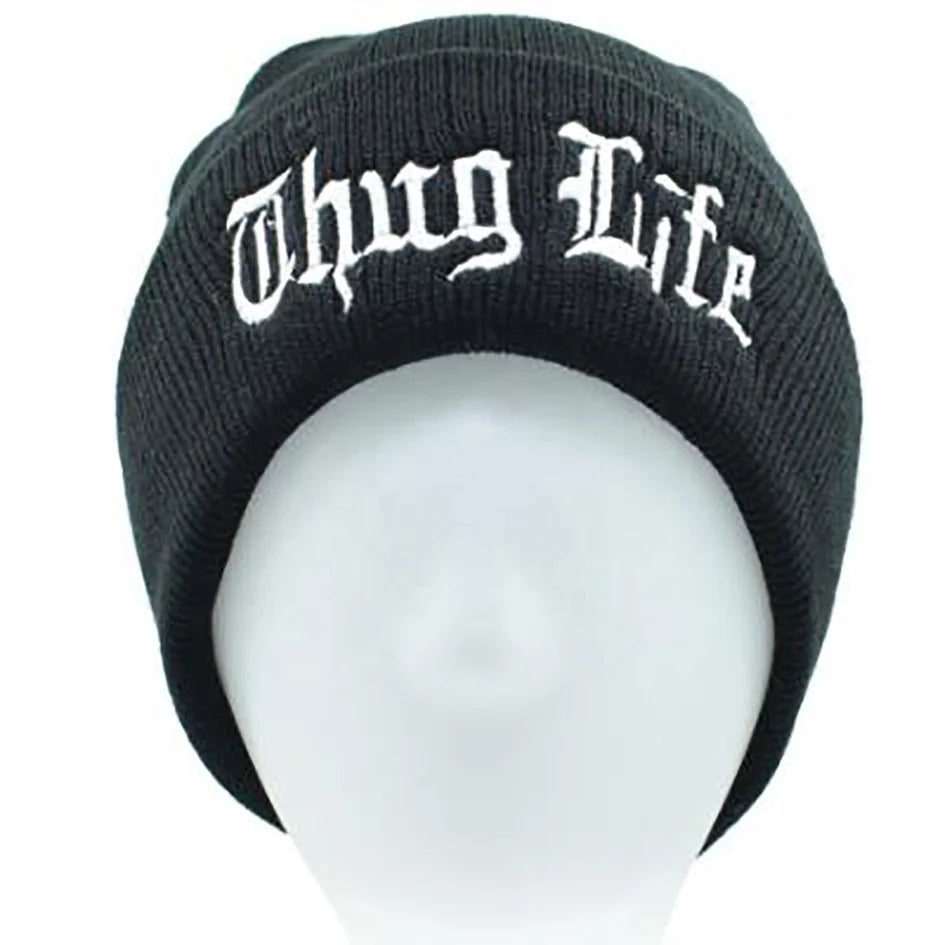 Customizable Korean Hip Hop Thug Life Winter Cap 3D Embroidery Beanie with Word Beanies Features Custom Logo