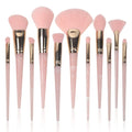 Manufacturer Luxury Fan 11pc Eye Face Premium Cruelty Free Synthetic Marble Vegan Pink Custom Makeup Brush Set