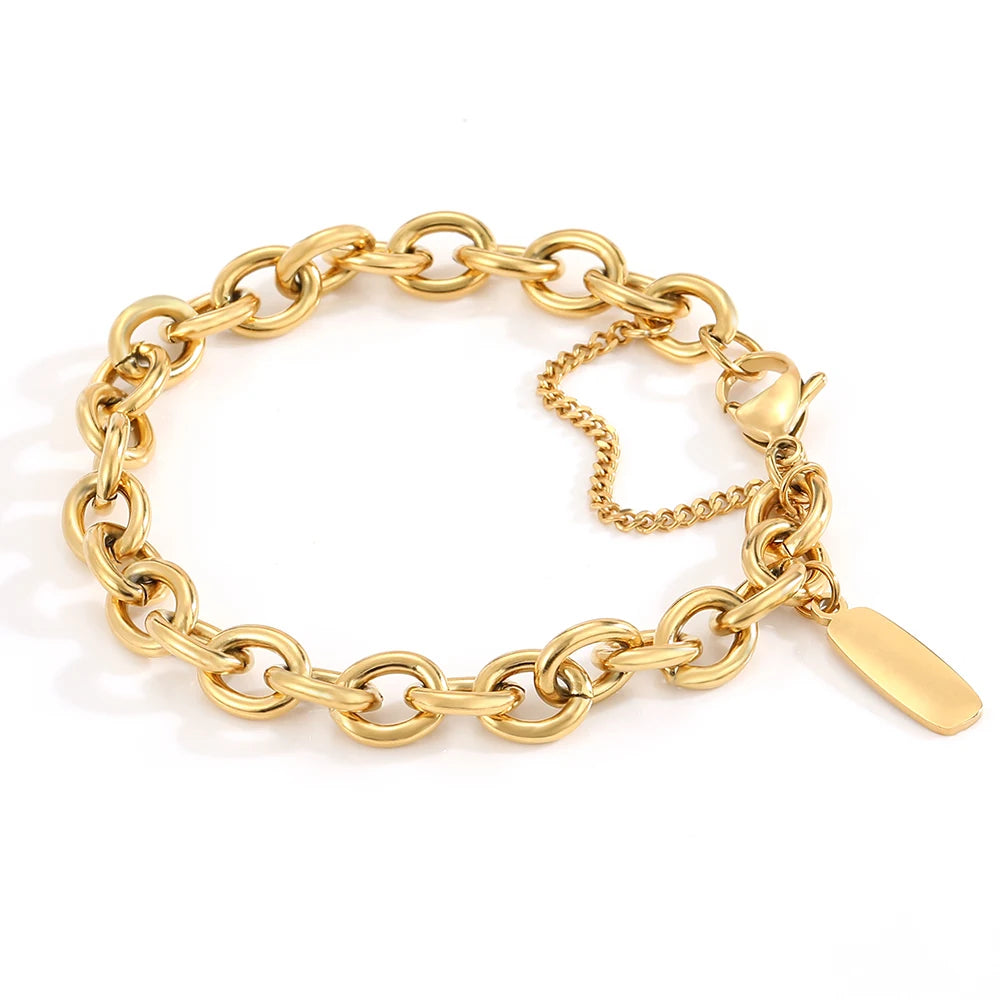 EManco Handmade 10mm Stainless Steel O Chain Bracelet for Men Women Charm DIY Jewelry Making