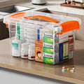 Multifunction Clear PP Rectangle Injection Storage Organizer Bins Latching Buckles Stackable Small Box Latching Household Items