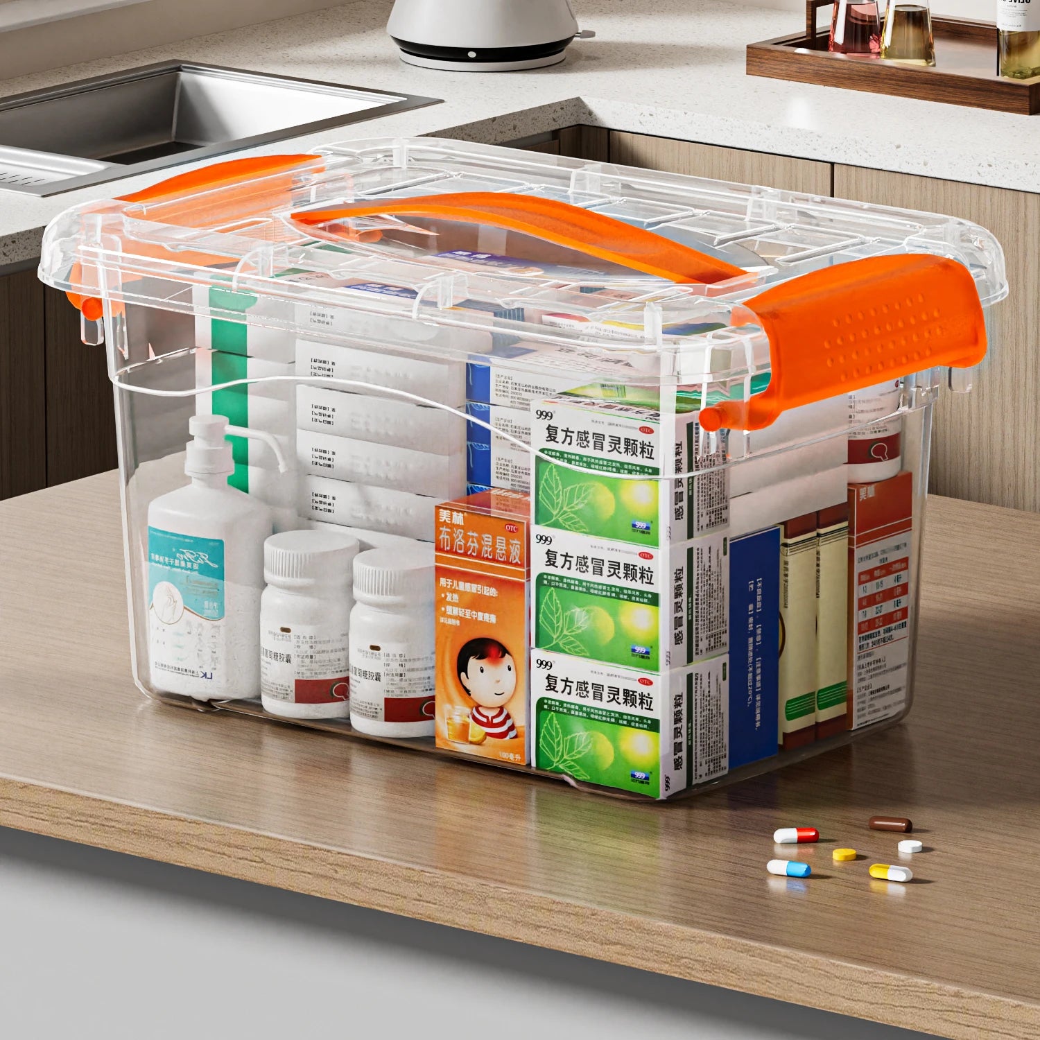 Multifunction Clear PP Rectangle Injection Storage Organizer Bins Latching Buckles Stackable Small Box Latching Household Items