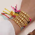 Go2boho Handmade Miracle Copper Bead Bracelets Simple Fashionable Colored Jewelry Men Women Gold Plated Bohemian Lucky Accessory