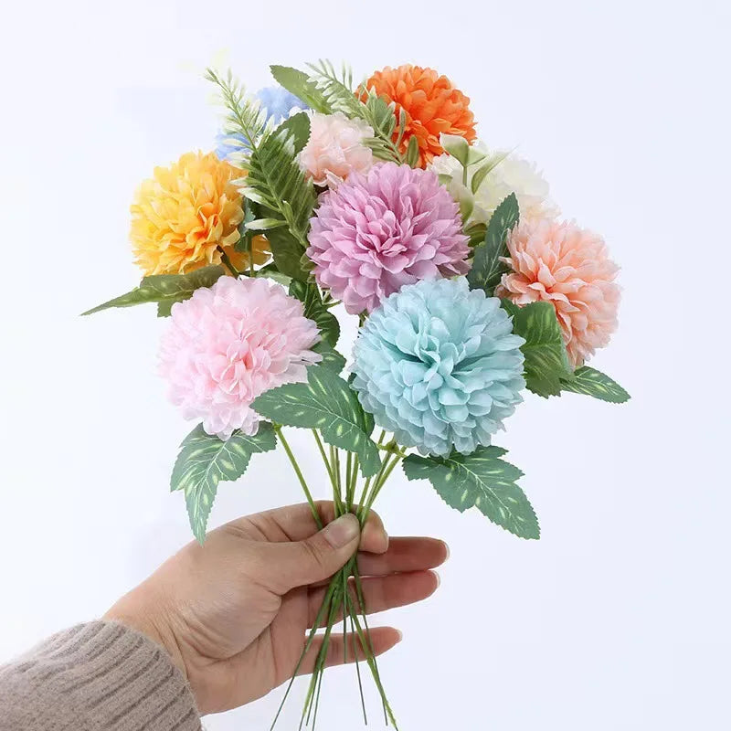 Wholesale Gerbera Artificial Silk Small Dandelion Chrysanthemum Flowers Ball for Home Decoration Flower