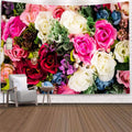 Fashion Red Rose Flower Wall Hanging Tapestry Home Decoration Bedspread Sleeping Pad Polyester Flower Tapestries