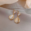 Elegant Korean Design Geometric Earrings Crystal Opal Earings for Women 2021
