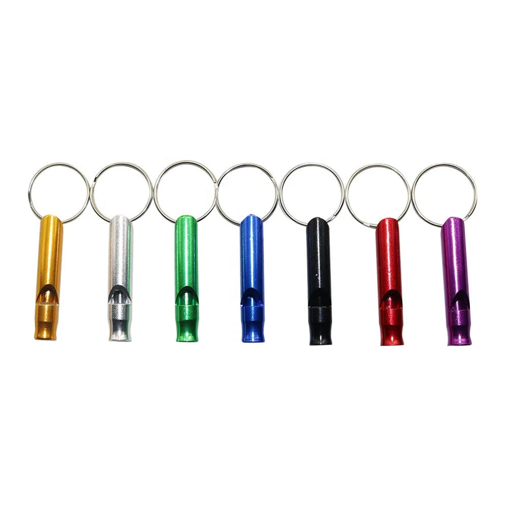 Outdoor Metal Multifunction Pet Bird Training Whistle With Keychain Keyring Cat and Dog Mini Training Whistles