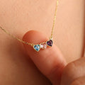 Custom Family love Jewelry 925 Sterling Silver Heart Shape Cz Family Birthstone Necklace Wholesale