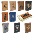 Custom Logo Money Clips Magnetic Faux Leather Laser Blanks Leatherable Leathertte Money Clips