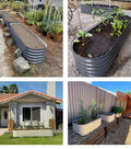 Hot 17" Tall 6 in 1 Garden Raised Bed Galvanized Steel Garden Raised Bed Frame Weather Resistant Decorative for Outdoor Plants